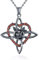 Keltische Knotenkette 925er Sterling Silber schwarzer Hexenknoten Halskette Rosenblume Anhänger Wicca Amulett kette mit Herz Witcher Gotik-Schmuck Geschenk für Frauen