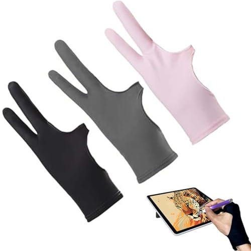 LAKJUOZ 3 Pièces D'Artiste, À 2 Doigts Pour Dessiner, Élastique Anti-Fouling, Artiste Respirant Pour Tablette Graphique, De Dessin Main Gauche Droite, Pour Dessiner Tablette