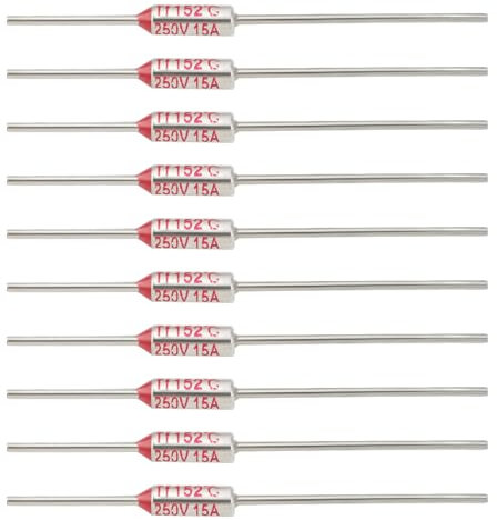YINETTECH 10 Pezzi Fusibile Termico Di Interruzione Tipo RY TF 152 ° C 305,6 ° F 15 Amp 250 V Per Apparecchiature Elettriche Protezione Da Surriscaldamento