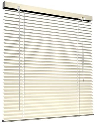Victoria M. Aluminium Jalousie für Fenster nach Maß in Farbe Creme, Breite 55 cm bis 150 cm, Farbe und Höhe nach Wahl