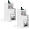 AOGLLATI Table de Chevet Lot de 2 avec Multiprise, Table d'appoint Bois avec 2 Compartiments Ouverts, 2 Tiroirs et Porte-Magazine, Chevet de Lit Lot de 2, 34×65×25 cm (2, Blanc)