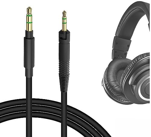 GEEKRIA Audio Cable Compatible with ATH ATH-M70x ATH-M60x ATH-M50x ATH-M40x M50xrd M50xwh Headphones, 2.5mm Aux Replacement Stereo Cord (5.6 ft/1.7 m)