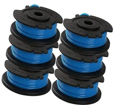 Pizgear 9 Pack Line Spool Replacement, for Worx Grass Trimmer WG150E WG154E WG155E WG157E WG160E WG163E WG166E WG167E WG169E for Mac Allister MGTP18Li Strimmer 1.5mm 1x2.5m Lawn Mower Spool(BLACK stri