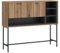 Lomadox Wohnzimmer-Highboard Barschrank Anrichte 127 cm Breite in Eiche mit anthrazit 1 Klappe offene Fächer Metallfüße Industrial Stil modern