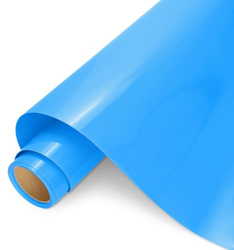 AMAZINGHOME Lake Blue Heat Transfer Vinyl Roll - 30.5 cm x 400 cm, Premium Iron On Vinyl for Fabric, Compatible with All Cutting Machines, HTV for Clothing, Bags, Home Decor