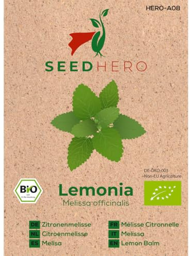 Seedhero BIO Zitronenmelisse Kräutersamen – 3er Pack – je Tüte ca. 150 Pflanzen (gesamt ca. 450) – Saatgut für Garten, Balkon & Hochbeet