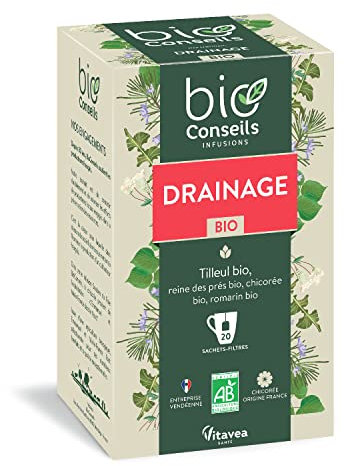 BioConseils - Infusion Bio Drainage Infusion Boissons Vertes - 20 sachets