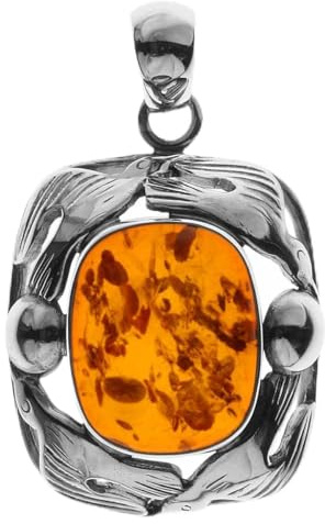 Ostsee-Schmuck Damen-Anhänger 925/000 Sterlingsilber mit Bernstein