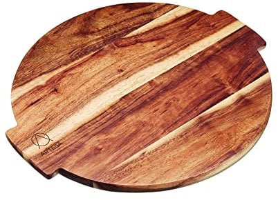 Artesa, Lazy Susan Turntable Serving Platter, Acacia Wood, Large Rotating Food Serving Tray, 39 x 35cm,Brown
