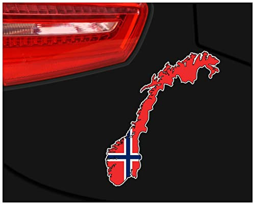 Samunshi® Norwegen Aufkleber Autoaufkleber in Nationalfarben Norge - 8,5x10cm