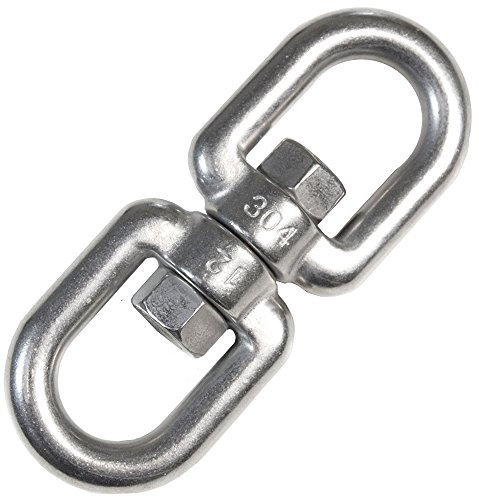 AMANKA 420kg XL Hängesessel Drehwirbel 10x125mm Edelstahl Swivel Hängestuhl Befestigung Boxsack Aufhängung Geschlossen