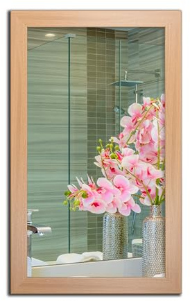 Spiegel MIT Rahmen 32 GRÖßEN 120/50cm, 50/120cm, 11 Farben Rahmen, Handgefertigte, breiter Fester Rahmen, Stabiler Rückwand, Rahmenleiste: 60x20mm, Rahmen Farbe: Buche