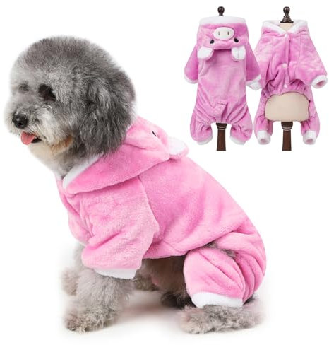 PETCUTE Hundemantel Winter Warme Hundejacke,Cartoon-Muster Hundebekleidung Outfit für Kleine mittel große Hunde, Hundepullover mit Knopf-Verschluss für Labrador Chihuahua Französische Bulldogge,M