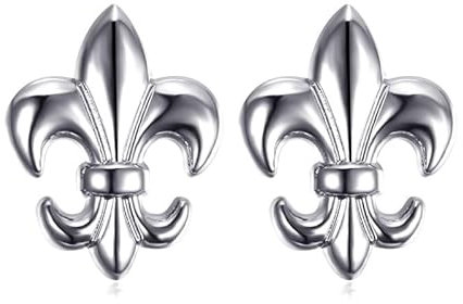 BOBIJOO JEWELRY - Lot de 2 Pin's Epingle Broche Pins Fleur de Lys Patriote Laiton Argenté 22x16mm