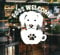 Dogs Welcome Window Sticker for Coffee Shops, Restaurants, and Pubs - Waterproof, Self-Adhesive Sign for a Dog-Friendly Business (White Inside Glass)