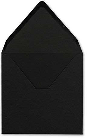 25 Quadratische Briefumschläge Schwarz 15,5 x 15,5 cm 110 g/m² Nassklebung Post-Umschläge ohne Fenster ideal für Weihnachten Grußkarten Einladungen von Ihrem Glüxx-Agent