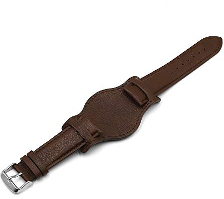 Onthelevel Leder-Manschette Uhrenarmband 18 mm 20 mm 22 mm Vintage Echtleder Uhrenarmband mit Matte für Damen und Herren 22mm coffee