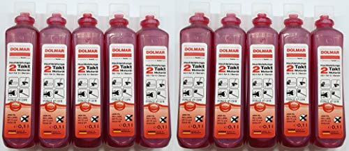 10 x 100 ml Motoröl für 2-Takt-Motoren 50:1 = 100ml für 5 Liter Benzin
