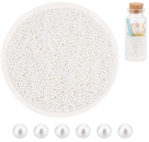 OLYCRAFT 4700pcs 3mm White Acrylic Round Pearl Beads for Resin Crafting, Nail Art, Makeup, Jewelry Making and Wedding