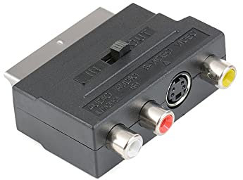 SCART Adapter,SCART to 3 RCA & S-Video Adapter,Switchable SCART Male to 3x RCA Female,Phono Video Audio Adapter,Convertor Box