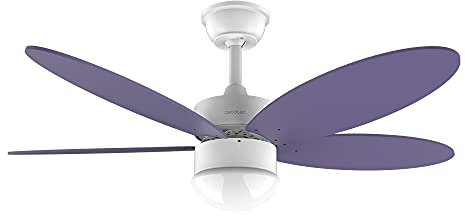 Cecotec Ventilador de Techo con Mando a distancia, Temporizador y Luz LED EnergySilence Aero 4250 Flow Purple. 40 W, Motor DC, 42, 5 Aspas Reversibles, 6 Velocidades, Función Invierno, Lila