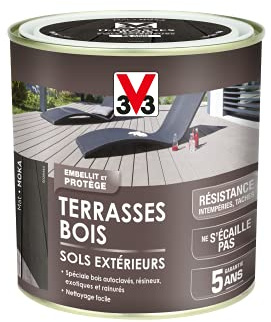 V33 Peinture sols extérieurs terrasses bois, Moka 0,5L