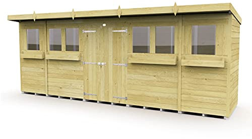 Total Sheds 20x4 Pent Summer Shed Double Doors Fast 2-5 Days Delivery Anywhere In The U.K