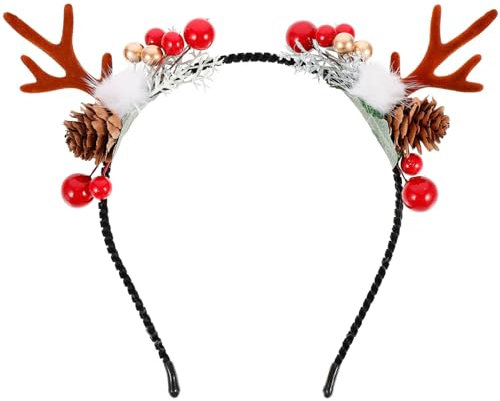 Lurrose Weihnachten Geweih Haarreifen Rentier Haarband Cosplay Haarschmuck Rentiergeweih Kopfschmuck Elchgeweih Deko für Erwachsene Kinder Foto Requisiten Reh Kostüm Zubeh?r 16. 5X3CM