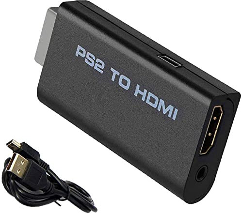 PS2 al conversor HDMI, adaptador de audio vídeo 3,5 mm salida audio para monitor HDTV HDMI, soporta todos los modos de visualización PS2 para monitor HDTV