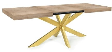 Magnetic Mobel Ausziehbar Esstisch Avia Esszimmertisch Wohnzimmertisch Küchentisch mit Tischgestell Spider (Tischgestell: Gold, Dunkle Buche)