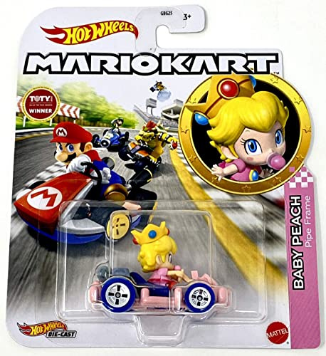Hot Wheels DieCast Baby Peach Pipe Frame Super Mario Kart Model - 1:64 Scale 2 Length