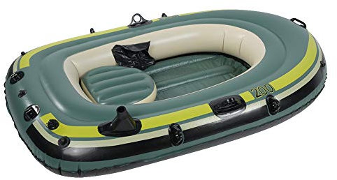 Explorer-Schlauchboot-Serie, grünes PVC, aufblasbares Zwei-Personen-Ruderboot, Angeln, Driften, Tauchwerkzeug
