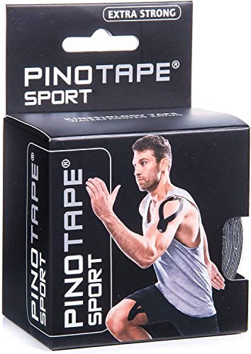 Pinotape Sport Kinesiologisches Tape 5 cm x 5 m Schwarz 4er Pack