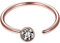 Musihy Nasenpiercing Attrappe, 1 Stück Nasenstecker Nickelfrei Edelstahl Roségold C Hoop 6mm mit Zirkonia