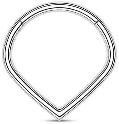 CM Crareesi Mania V-förmige Nasenring Septum Piercing Ring Piercing Ohr Septum Clicker 16Gauge 316L Chirurgenstah Septum Knorpel Daith Helix Tragus Conch Piercing Schmuck für Damen