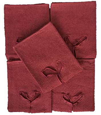 EXKLUSIV HEIMTEXTIL Handtuch mit Nasenschlitz für Massageliege 5 Stück Bordeaux