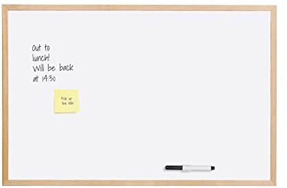 Bi-Joy Nicht magnetische Whiteboard com Rahmen aus Kiefernholz, 90 x 60 cm