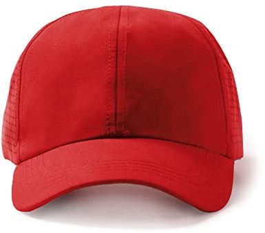 Gorra Verano Estilo Casual 100% Fresca Microfibra - Visera contra la Calor con Cierre de Hebilla Ajustable y Orificios de ventilación (Rojo)
