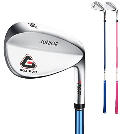 Mazza da golf per bambini con sand wedge per mancini (56 gradi) per bambini dai 3 ai 12 anni - Cunei da golf ((età 6-8)-blu)