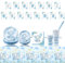 Lunriwis Elefant Babyparty Dekorationen Party Geschirr Set, Baby Shower Geschlecht Enthüllung Teller Set Dekorationen, Baby Elefant Junge Baby Shower Teller Becher Servietten Strohhalme Banner für 20