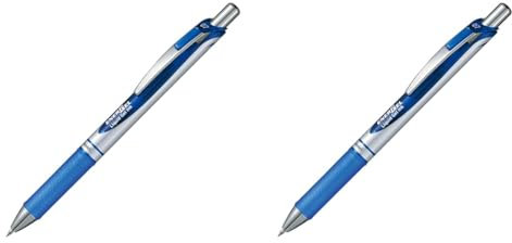 Pentel BL77-CO EnerGel Gel-Tintenroller mit Druckmechanik, 0,7 mm Kugeldurchmesser : 0,35 mm Strichstärke, nachfüllbar, 1 Stück, blau (Packung mit 2)