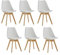 GrandCA HOME Set di 6 Sedie da Pranzo Sedie da Cucina con Gambe in Legno di Pino, Adatte per Sala da Pranzo, Soggiorno, Cucina, Camera da Letto, Bianco-PE