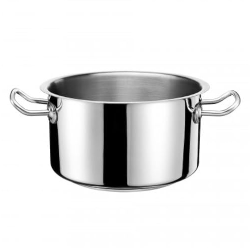TOMGAST EXCLUSIVE Mittlerer Topf Durchmesser 28 cm | Fassungsvermögen 10 l, Höhe 17 cm | Edelstahl, hochglanzpoliert | Ergonomischer Griff | Dreischichtboden | Induktion | Spülmaschinenfest