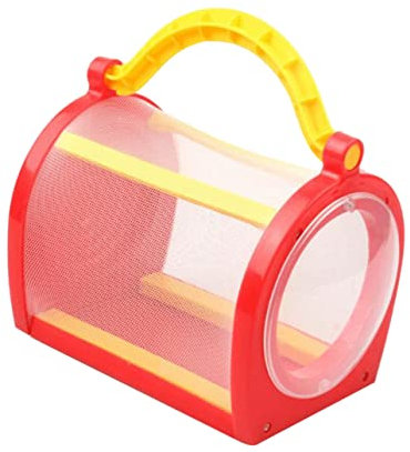 Beaupretty Adorable Boys and Girls Insect House Catching Toys with Easy-open Door Portable Bug Cage for Boys and Girls Red 3 Years Old for Camping Beach