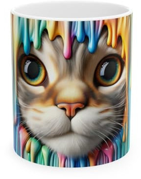 Jm-Déco Mug coloré 3D Chat - Idée Cadeau - Tasse en céramique - Humour Sympa Fun