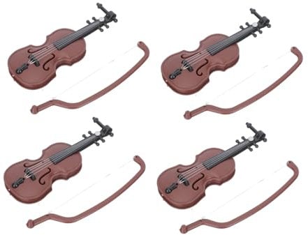 HEMOTON 4 Stück Geigenmodell Mini Geige Mini Ornament Mini Geige Spielzeug Miniatur Musikinstrument Mini Puppenhaus Zubehör Kinderspielzeug Mini