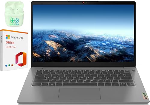 Lenovo IdeaPad 3i Business Laptop Computer, 14 FHD Laptop 40GB RAM 1TB SSD, Intel Core i5-1155G7 Processore, Windows 11 Home Laptop con Microsoft Office Lifetime, Auricolari PLUSERA, Grigio, Grigio
