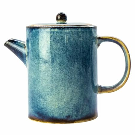 Verlo DEEP BLUE Tee-/Kaffeekessel 650 ml, Mikrowelle und Spülmaschinegeeignet Porzellan, handgefertigt Porzellan Teekessel