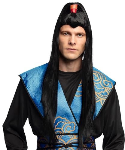 Boland 85063 - Perücke Samurai für Erwachsene, Frisur aus Kunsthaar für Mottoparty oder Karneval, Zubehör für Faschingskostüme