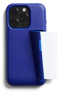 Bellroy Phone Case – 3 Card for iPhone 15 Pro (leather iPhone case, phone wallet) - Cobalt